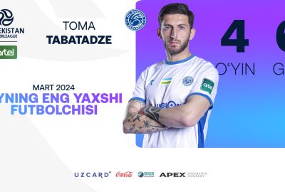 Toma Tabatadze – mart oyining eng yaxshi futbolchisi