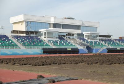 Pitch renovation is underway in Sogdiana Central stadium